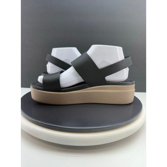 CROCS Literide Brooklyn Low Wedge Platform Sandals Womens Size 9 Black Shoes - Picture 7 of 11